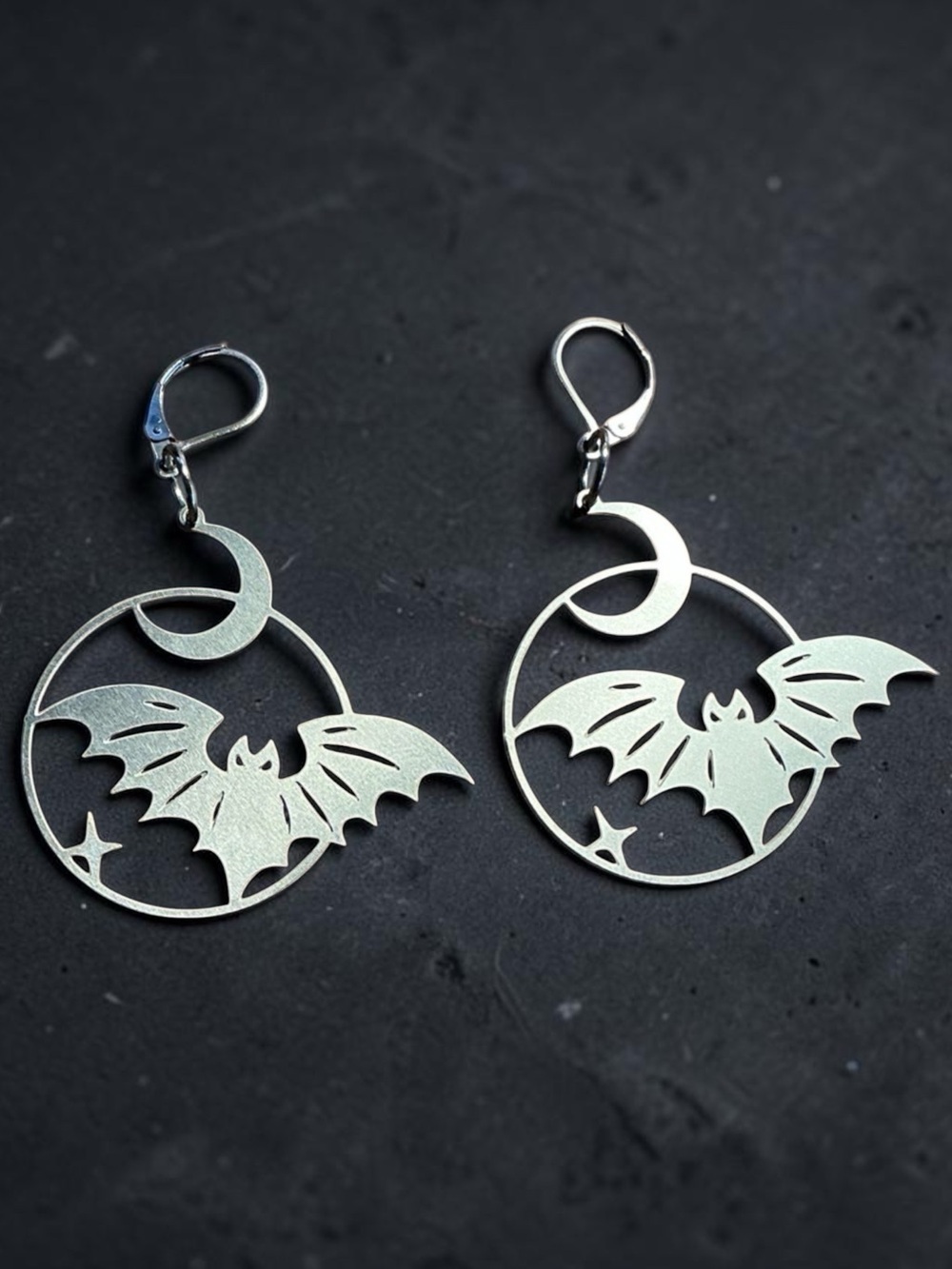 🆕 Moon and Bat Laser Cut Earrings